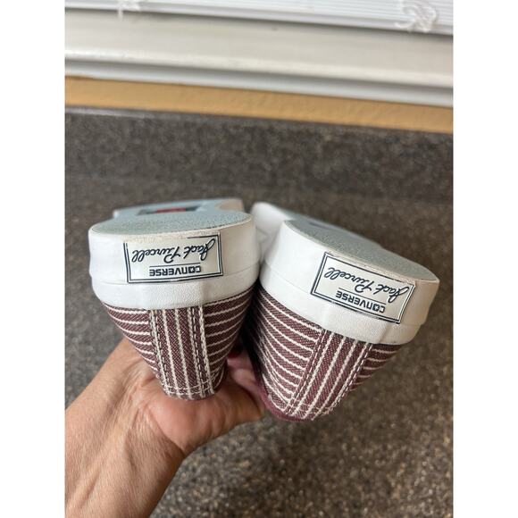 Converse Jack Purcell Burgundy Striped Slip On Mens 9 Sneaker Skate Shoes Casual - Picture 7 of 11